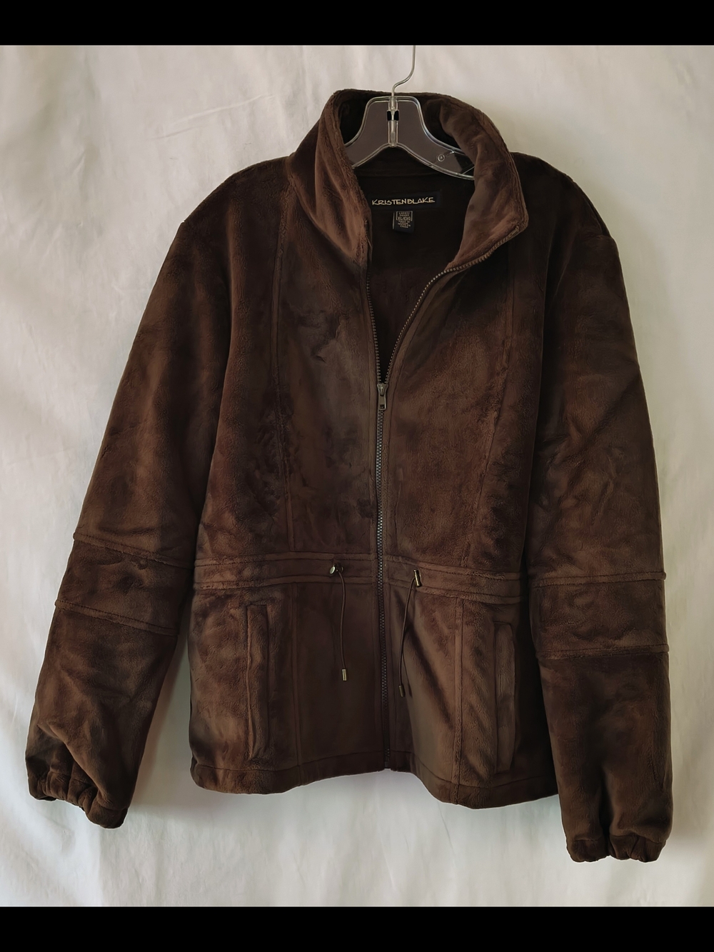 Kristen Blake Deep Brown Plush Zip-Up Jacket